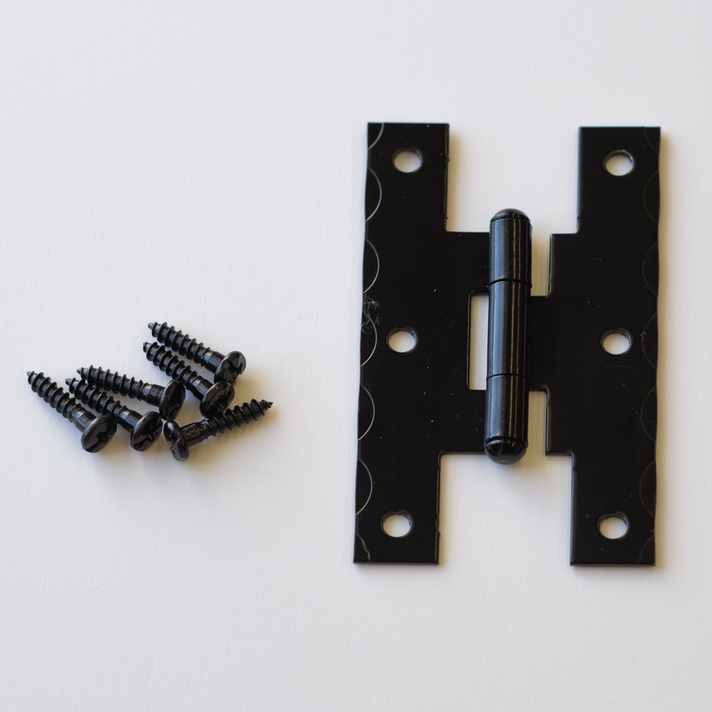 Black H Hinge with Circle Bevel Edges SUPPLY