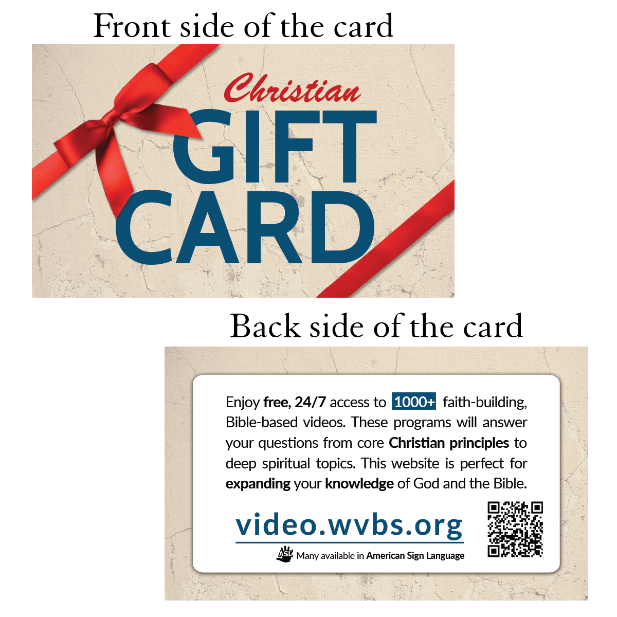 WVBS Christian Gift Card (Invitation Card 500 Ct) WVBS Store