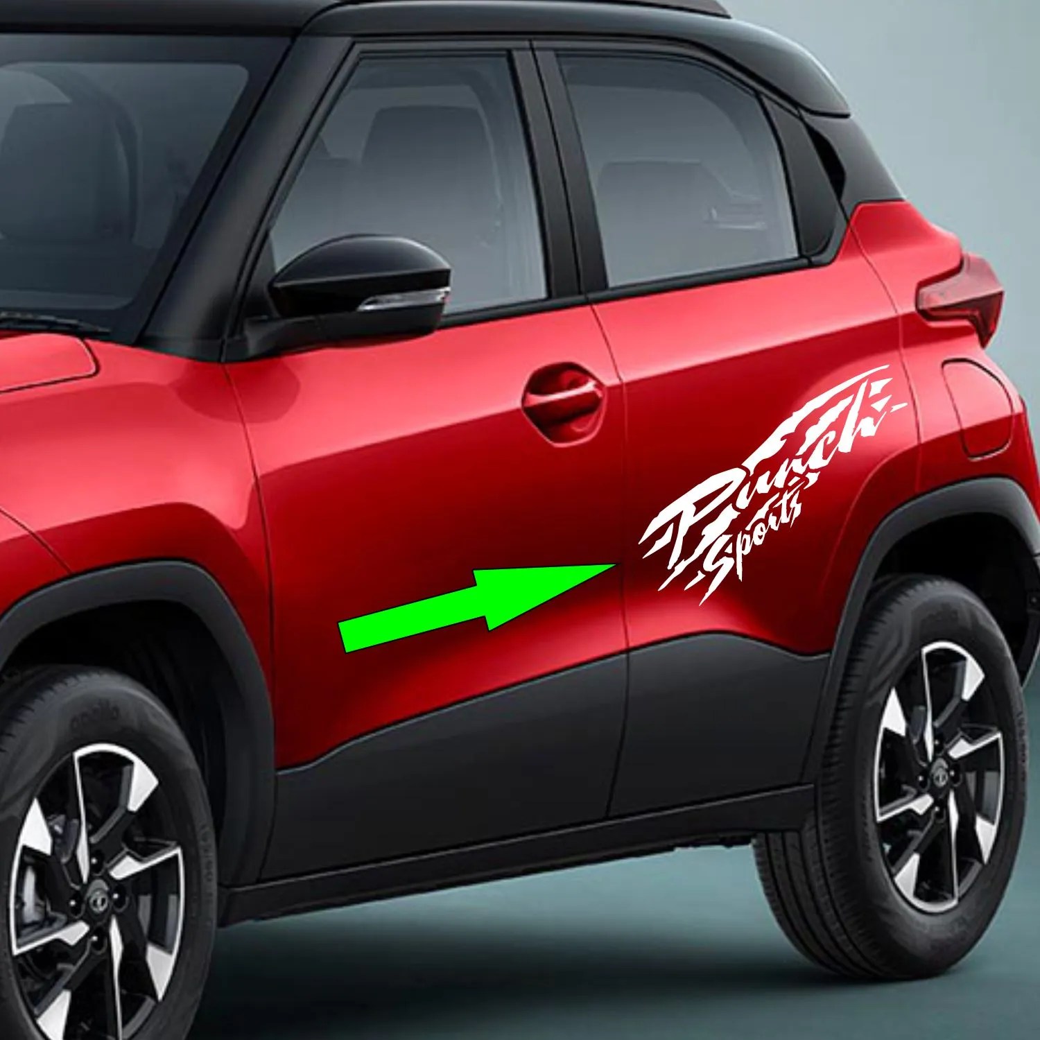 CarMetics Punch Sports sticker for Tata Punch cars Light coloured cars