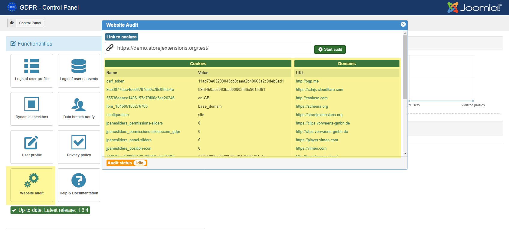 How can i know whick cookies are used on my websites? Joomla