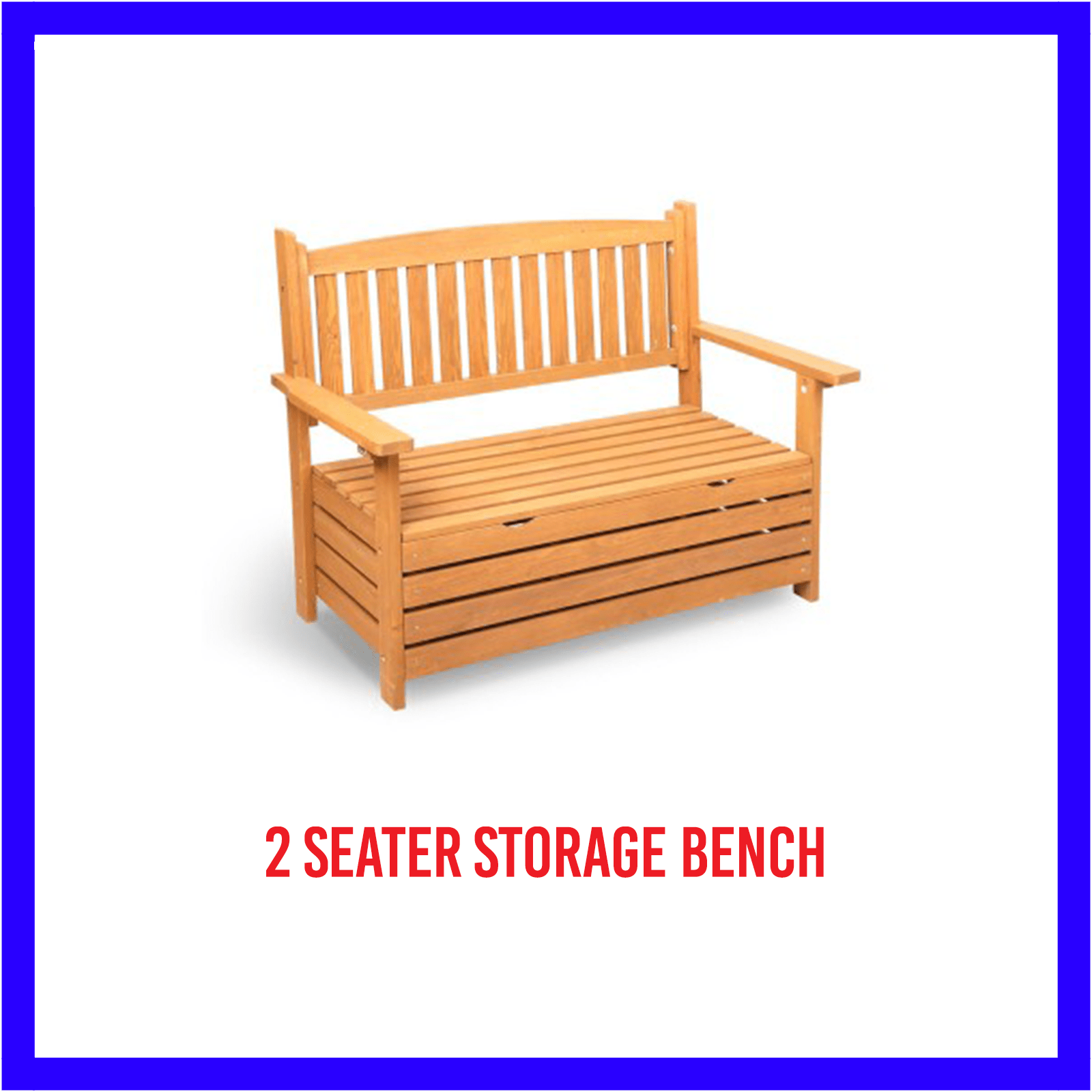 Gardeon 2 Seat Wooden Outdoor Storage Box Timber Furniture Garden Bench