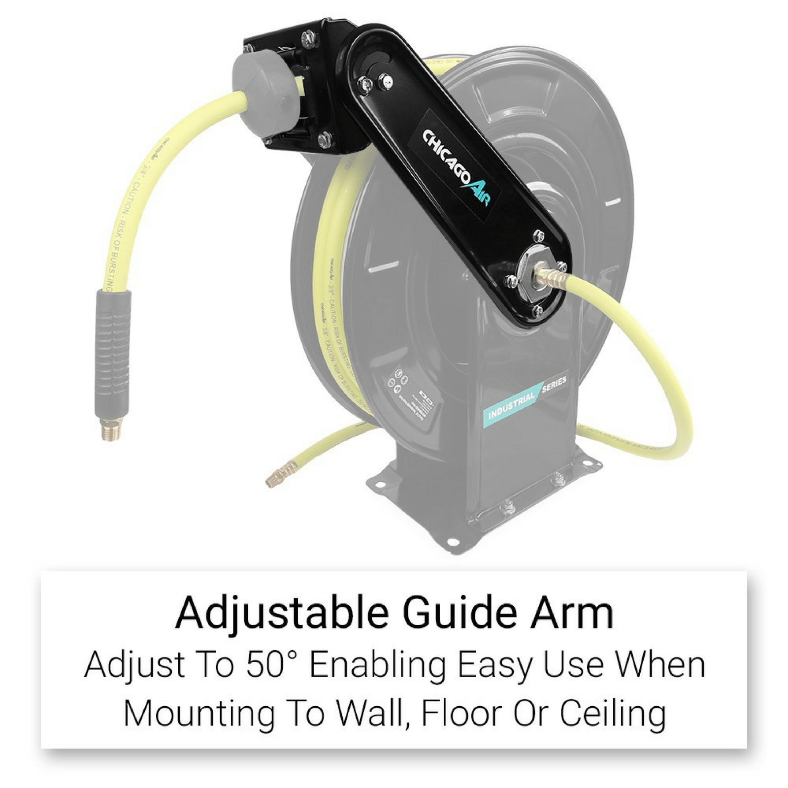 Chicago Air CAHR25 25m Retractable Hose Reel With 3/8” Flexible Hybrid