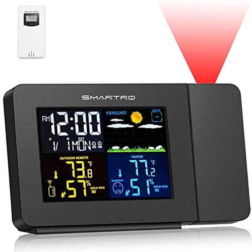Top Projection Clocks with Outdoor Temperature Display
