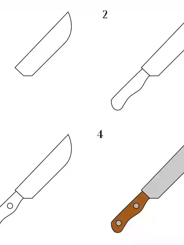 How To Draw Knife In 4 Eays Steps Storiespub