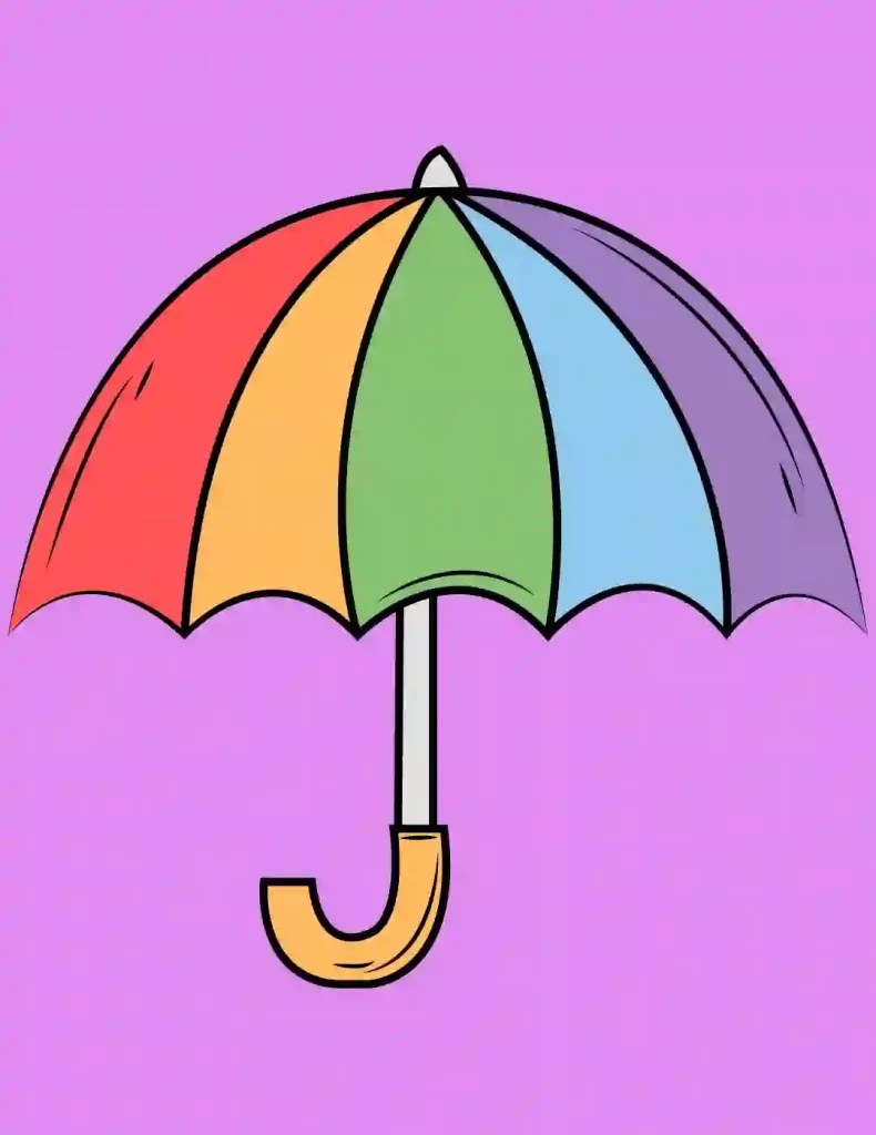 How To Draw An Umbrella A To Z Alphabet Drawing