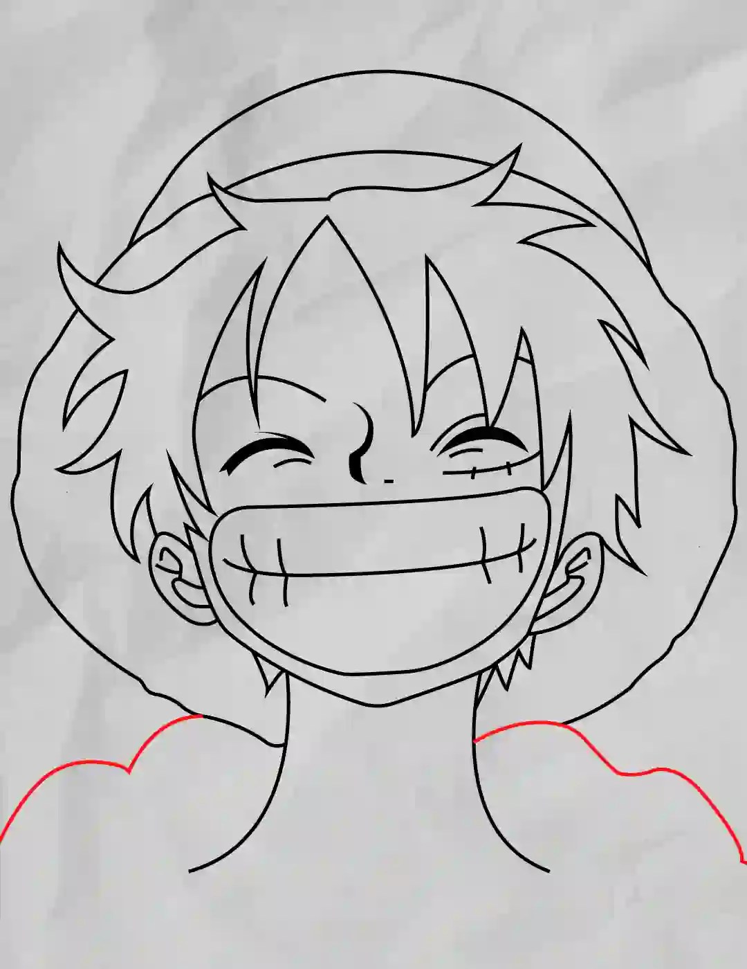 Luffy Drawing Tutorial