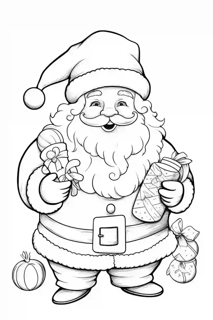 Santa Claus Coloring Pages for Kids & Adults Storiespub