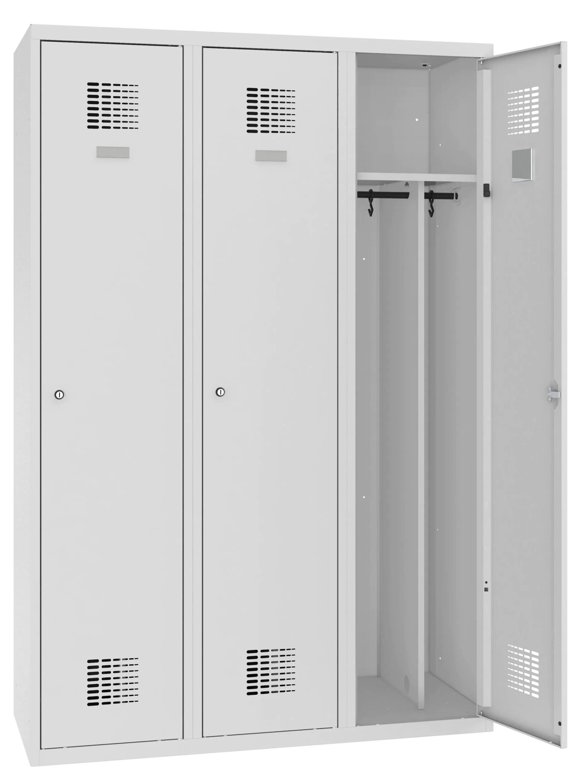 Wardrobe locker Storit 3x400 mm, RAL7035/7035 • Storit