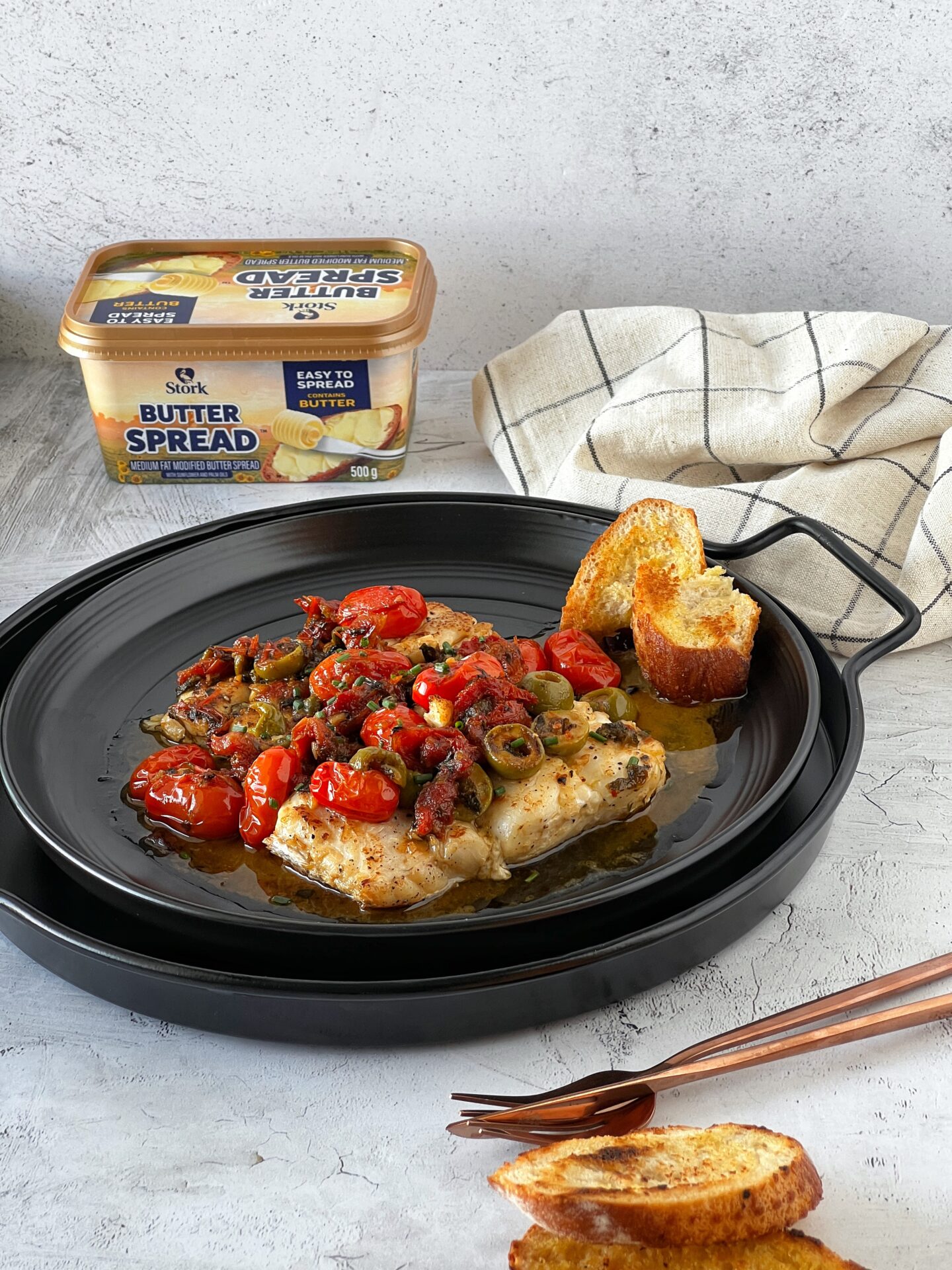 Grilled Hake with Tomato Based Sauce Stork