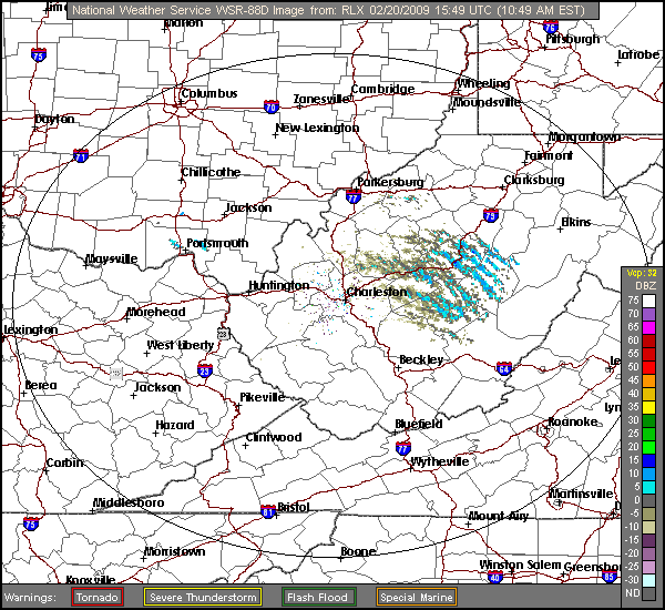 Military chaff echoes on NWS radar