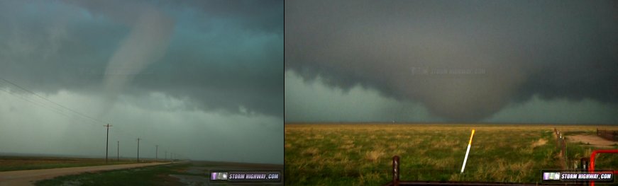 Tornadoes near Spearman, Texas May 22, 2016