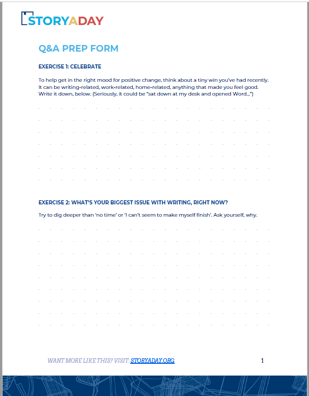 Q&A Prep Form Download StoryADay