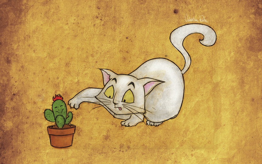 Cat with cactus by Valentina Rota on Storybird