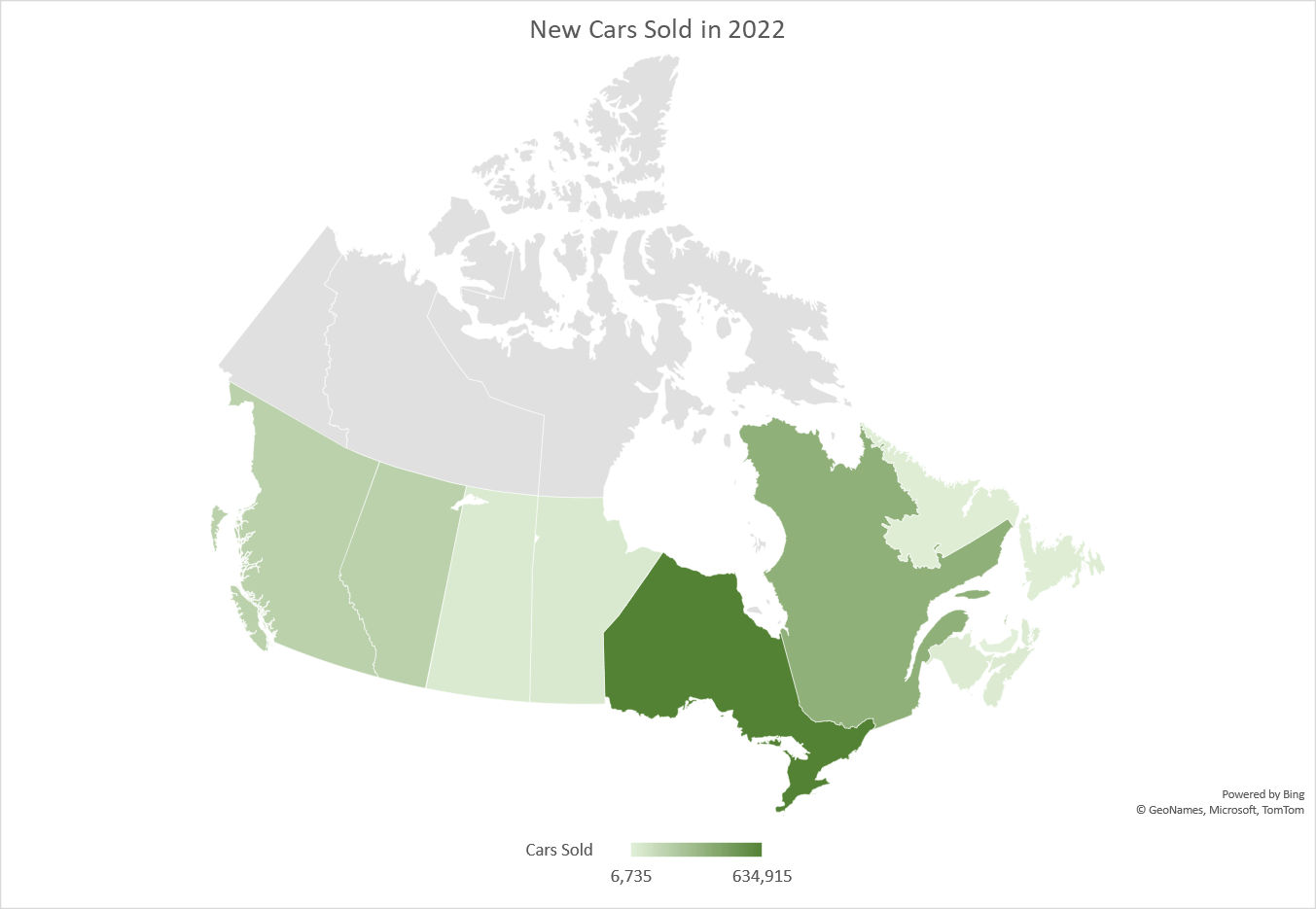 2022 New Car Sales in Canada Story From Data