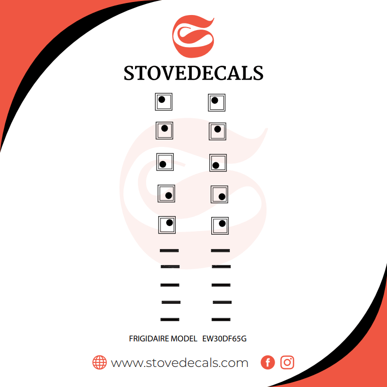 EW30DF65G Frigidaire Stove Stove Decals Stove Decals