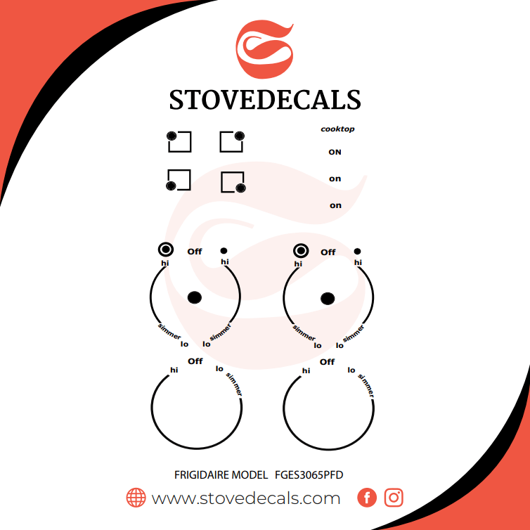 FGES3065PFD Frigidaire Stove Stove Decals Stove Decals