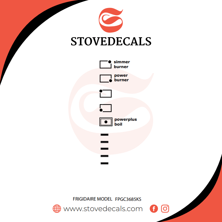 FPGC3685KS Frigidaire Stove Stove Decals Stove Decals