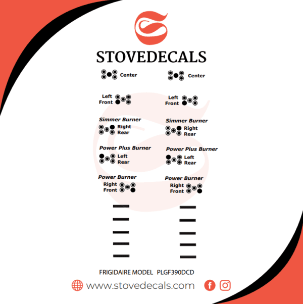 PLGF390DCD Frigidaire Stove Stove Decals Stove Decals