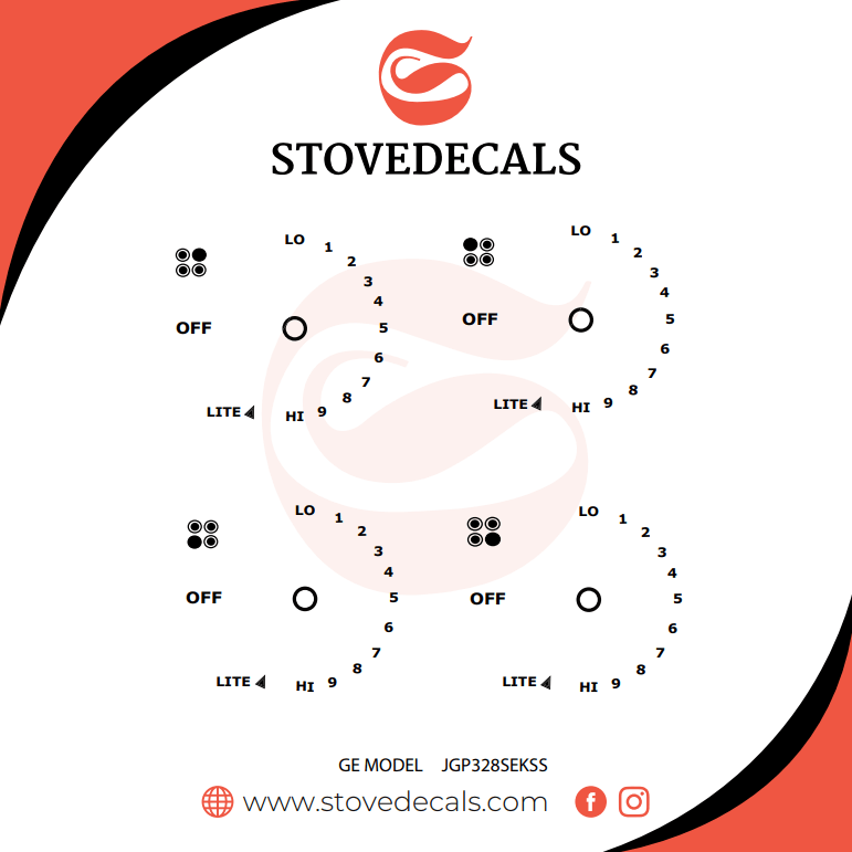 JGP328SEKSS GE Profile Stove Decals Stove Decals