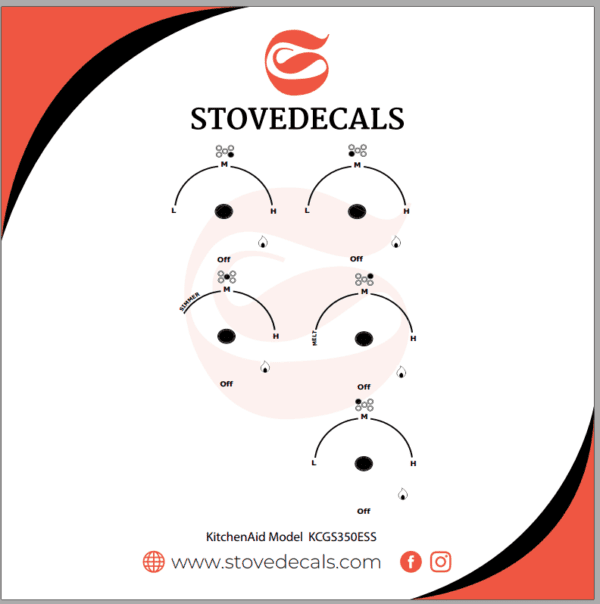 KCGS350ESS KitchenAid Stove Stove Decals Stove Decals