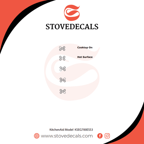 KSEG700ESS3 KitchenAid Stove Stove Decals Stove Decals