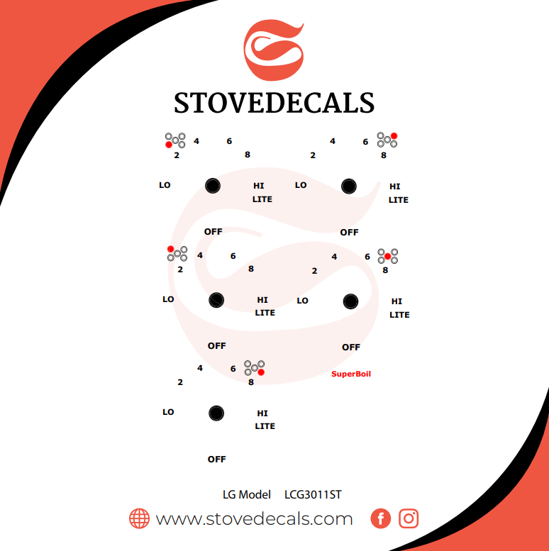LCG3011ST LG Stove Stove Decals Stove Decals