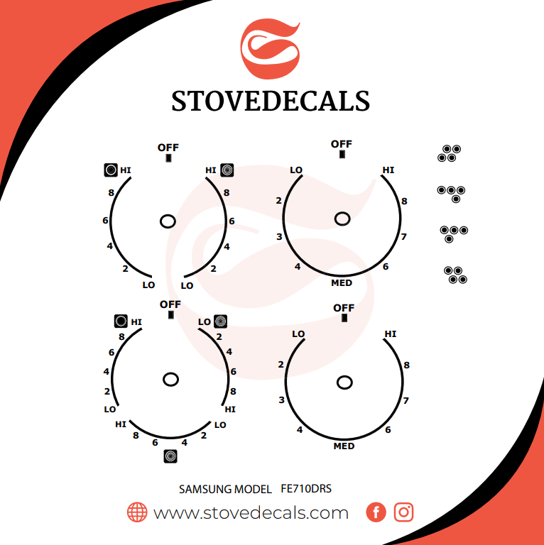 FE710DRS Samsung Stove Stove Decals Stove Decals