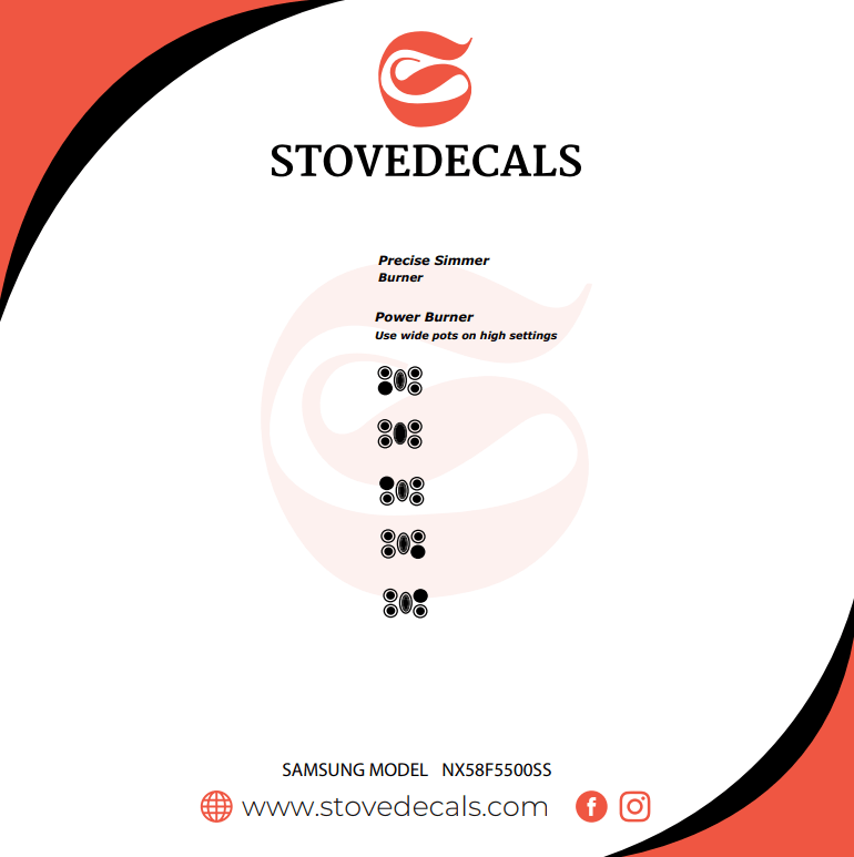 NE59J7630SS Samsung Stove Stove Decals Stove Decals