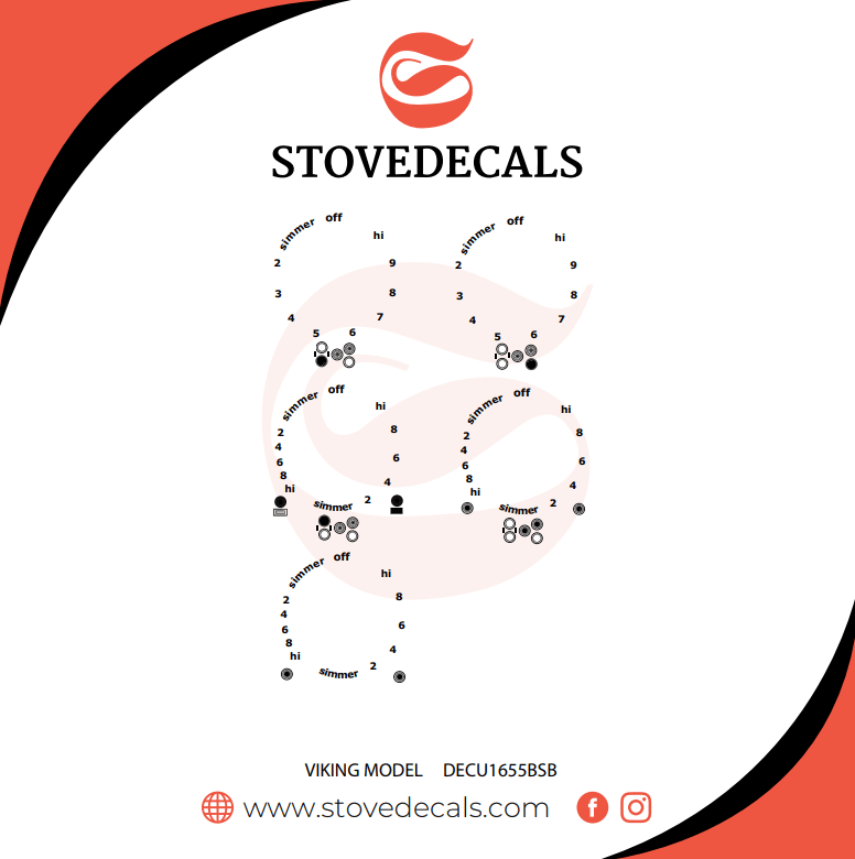 DECU1655BSB Viking Stove Stove Decals Stove Decals