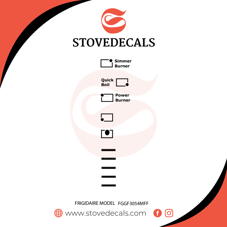 FGGF3054MFF Frigidaire Stove Stove Decals Stove Decals