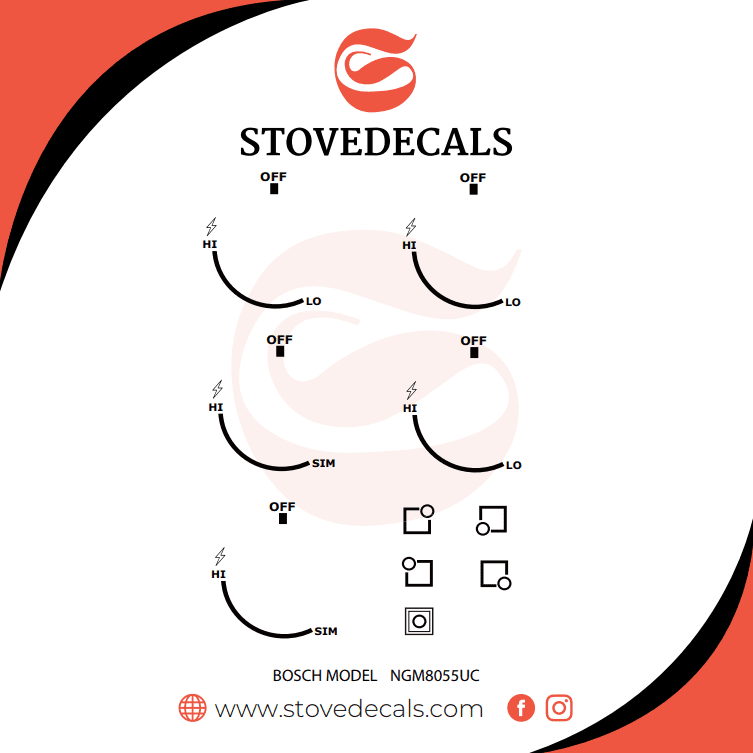 NGM8055UC/02 Bosch Cooktop Stove Decals