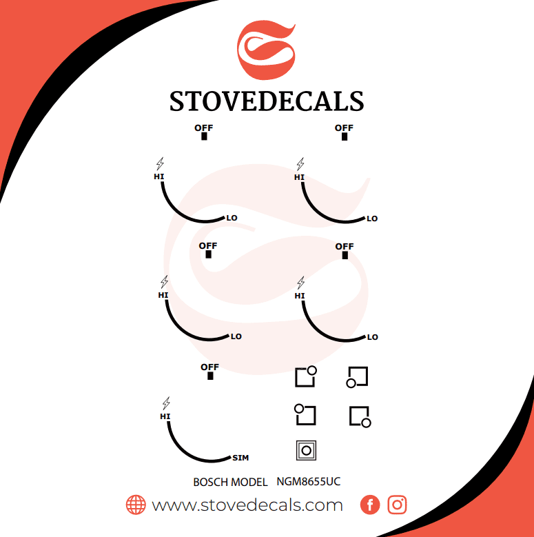 NGM8655UC/01 Bosch Cooktop Stove Decals