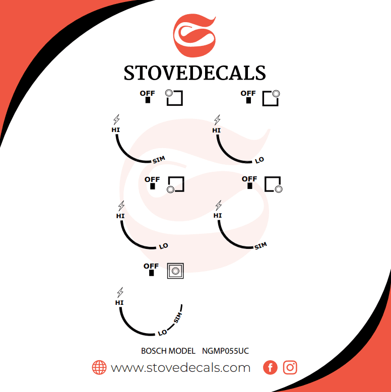 NGMP055UC/02 Bosch Cooktop Stove Decals