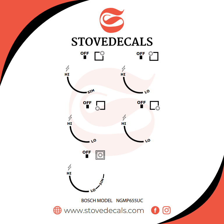 NGMP655UC/01 Bosch Cooktop Stove Decals