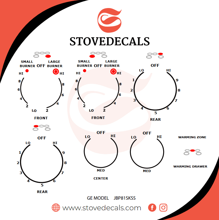 GE Stove Decals 1 Trusted Replacement Stove Decals in USA