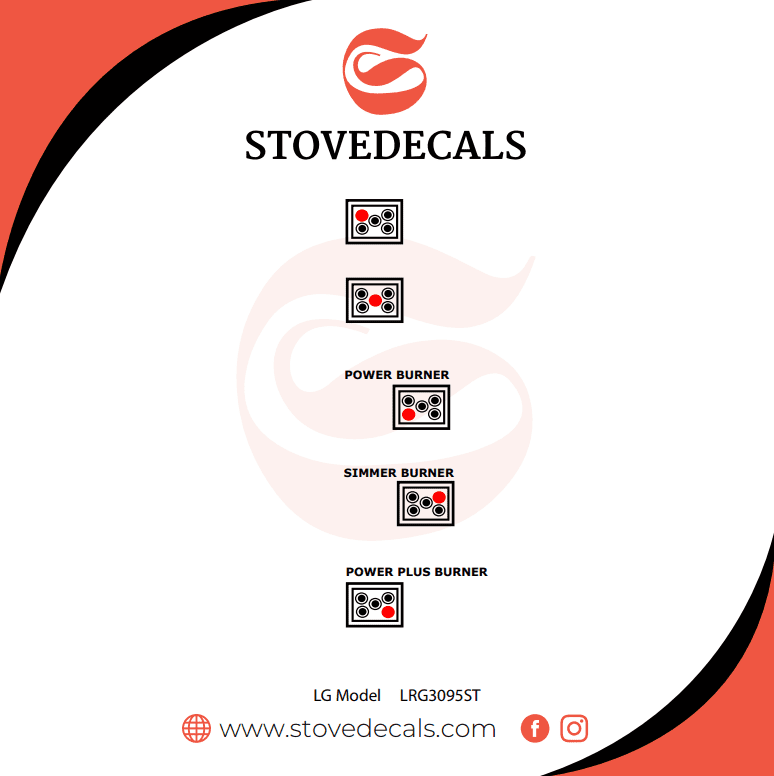 LRG3095ST/02 LG Range Stove Decals