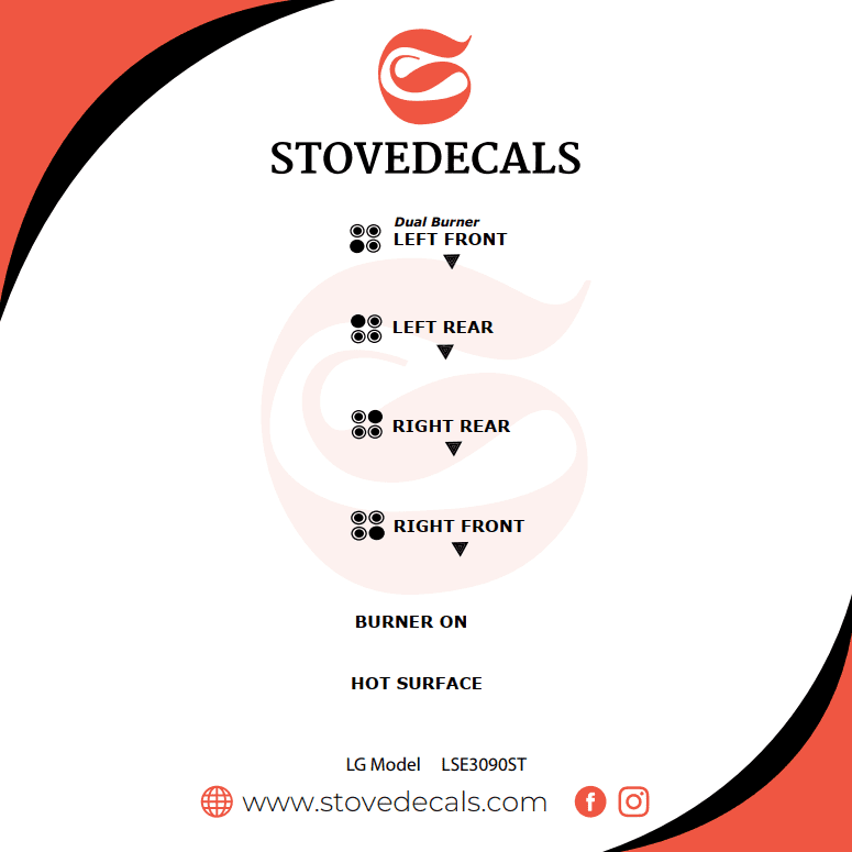 LSE3090ST/00 LG Range Stove Decals