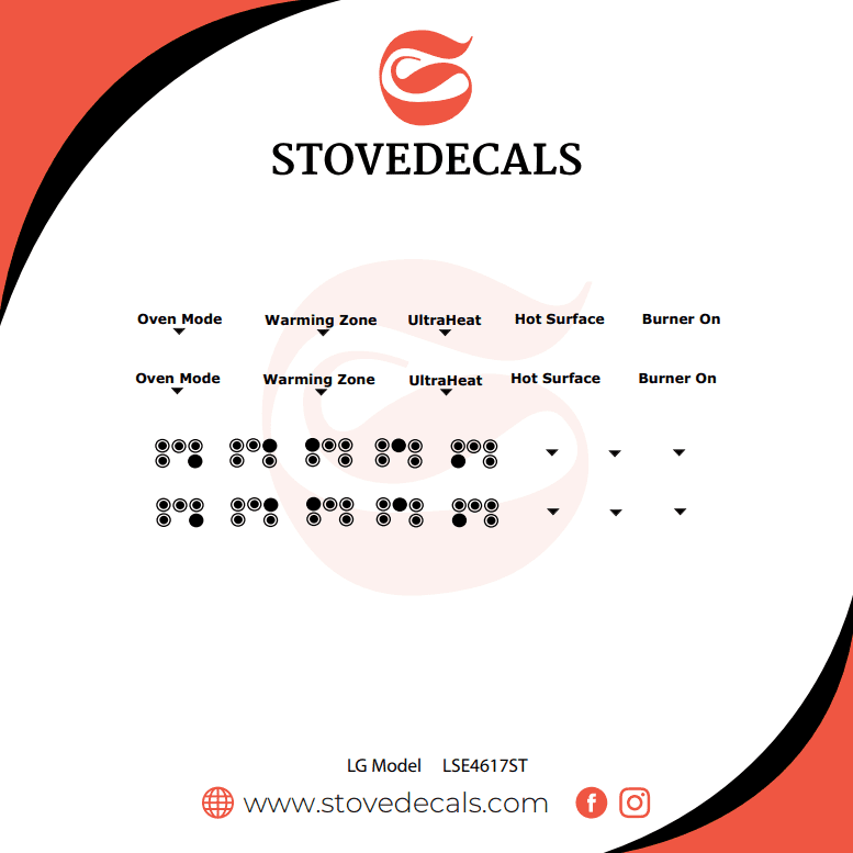 LSE4617ST/00 LG Range Stove Decals