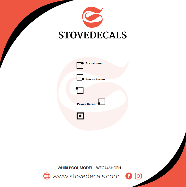 WFG745H0FH1 Whirlpool Cooktop Stove Decals