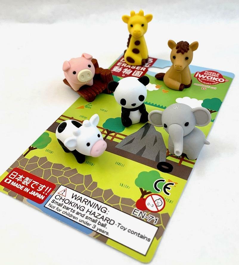 Zoo Animal Eraser Card10 Tutoring Toy