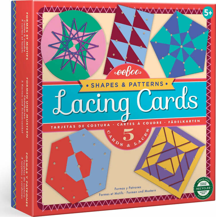 Shapes & Patterns Lacing Cards from eeBoo School Crossing