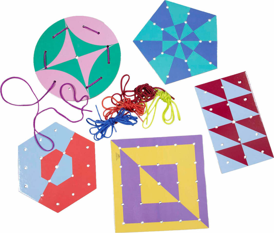 Shapes & Patterns Lacing Cards from eeBoo School Crossing