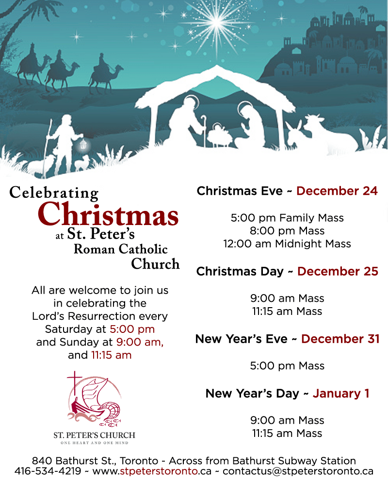 New Year Mass Schedule St. Peter's ChurchSt. Peter's Church