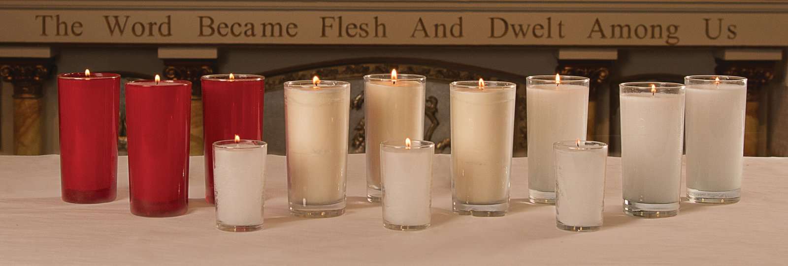 Glass Encased Votive Candles Case Saint Photios Greek Orthodox