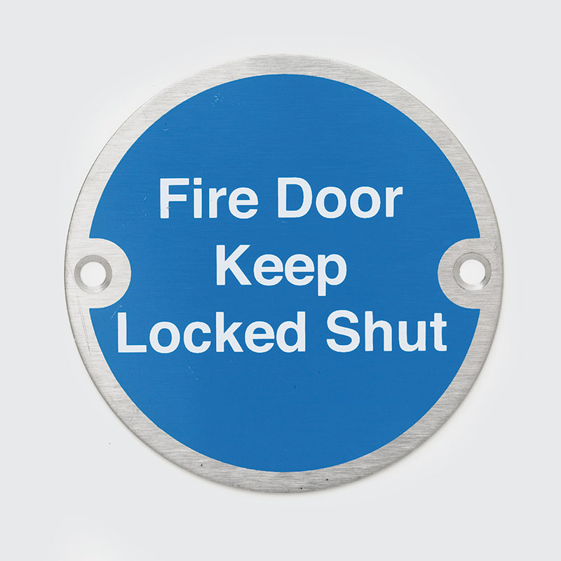 'Fire Door Keep Locked' sign Signage Strada London