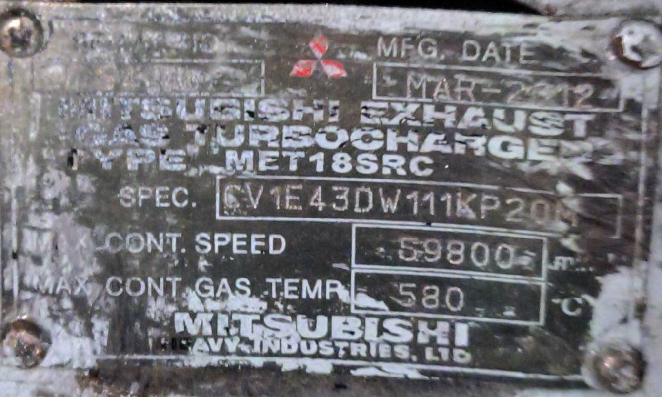 MITSUBISHI MET18SRC TURBOCHARGER