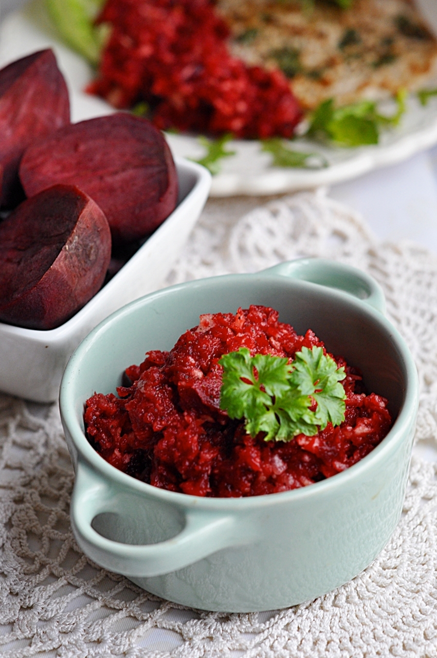 Surówka z kiszonego buraka i jabłka Damskomęskie spojrzenie na kuchnię