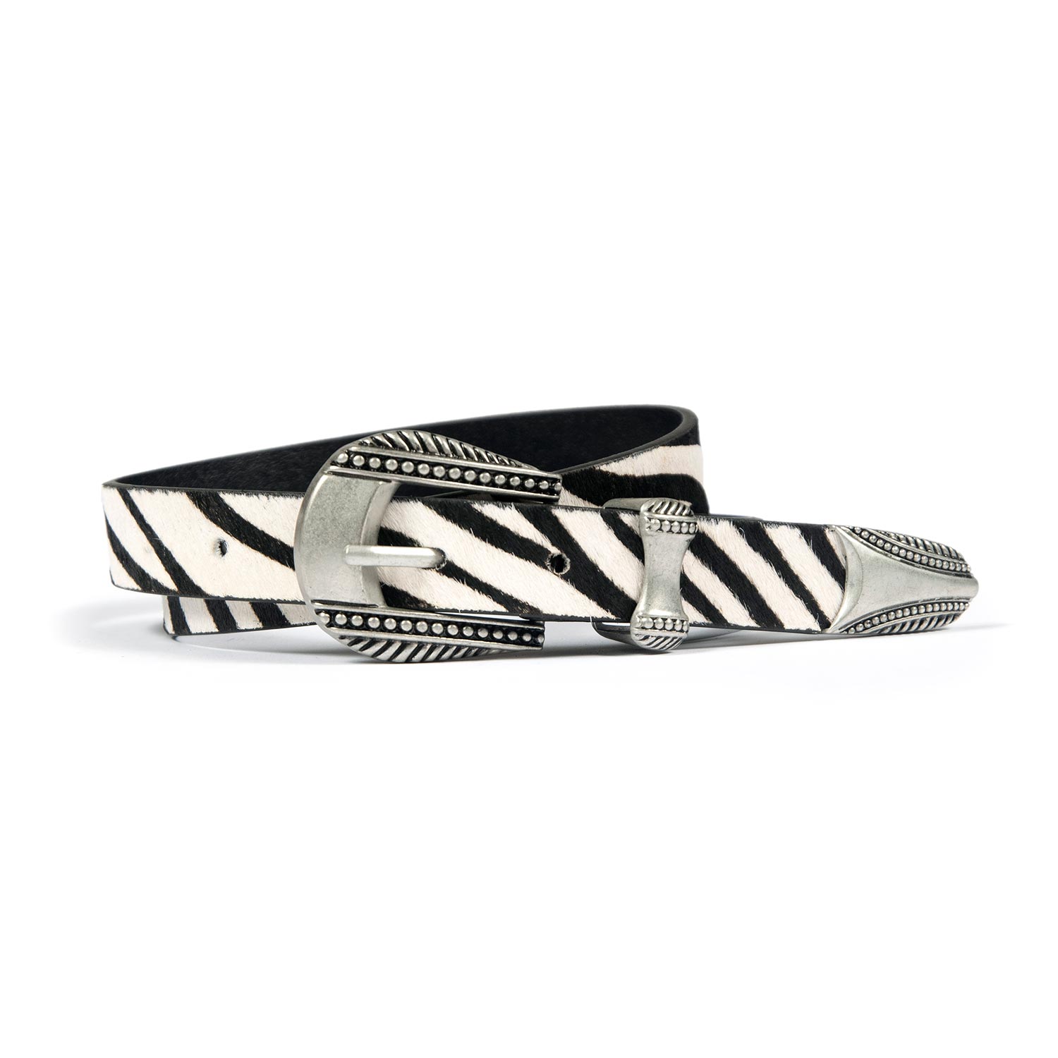 Calvera Zebra Print Leather Belt (Size XS, S, M, L, 2XL, 3XL, 4XL