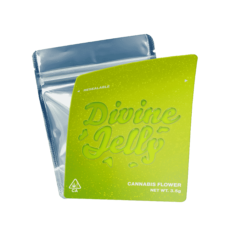 Divine Jelly Mylar Bags Labelled or Unlabelled Strain Labels