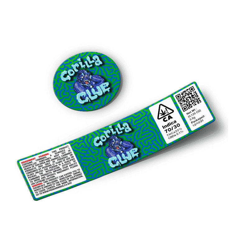 Gorilla Glue Glass Jar Labels Stickers & Labels Strain Labels